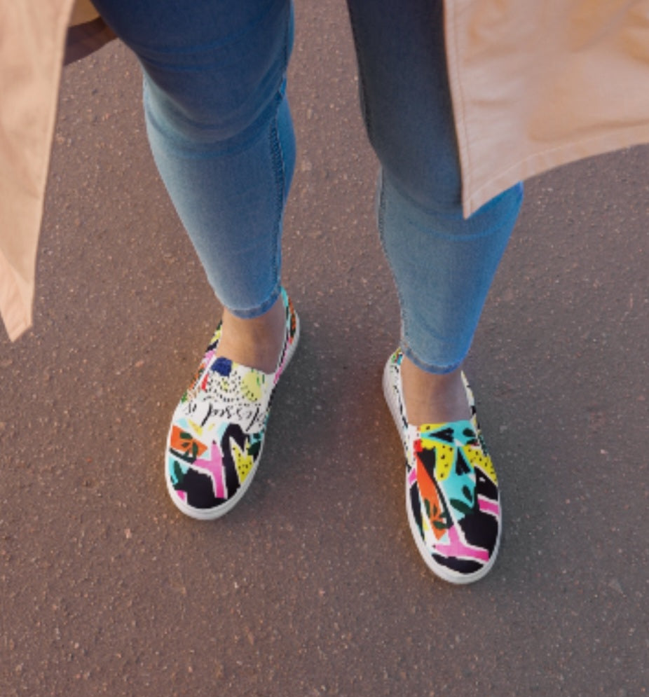 "BLESSED IS SHE" Women’s Slip-On Canvas Shoe - Version 2