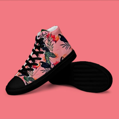 "ABSTRACT-TOUCAN" Women’s High Top Canvas Shoe