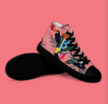 "ABSTRACT-TOUCAN" Women’s High Top Canvas Shoe