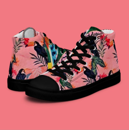 "ABSTRACT-TOUCAN" Women’s High Top Canvas Shoe