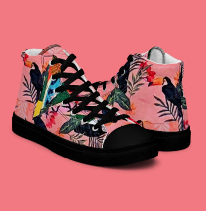 "ABSTRACT-TOUCAN" Women’s High Top Canvas Shoe