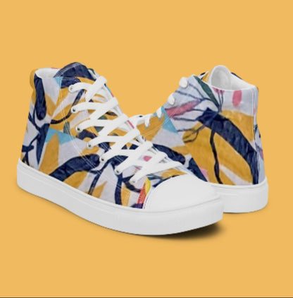 "ABSTRACT - HARVEST GOLD" Women’s High Top Canvas Shoe