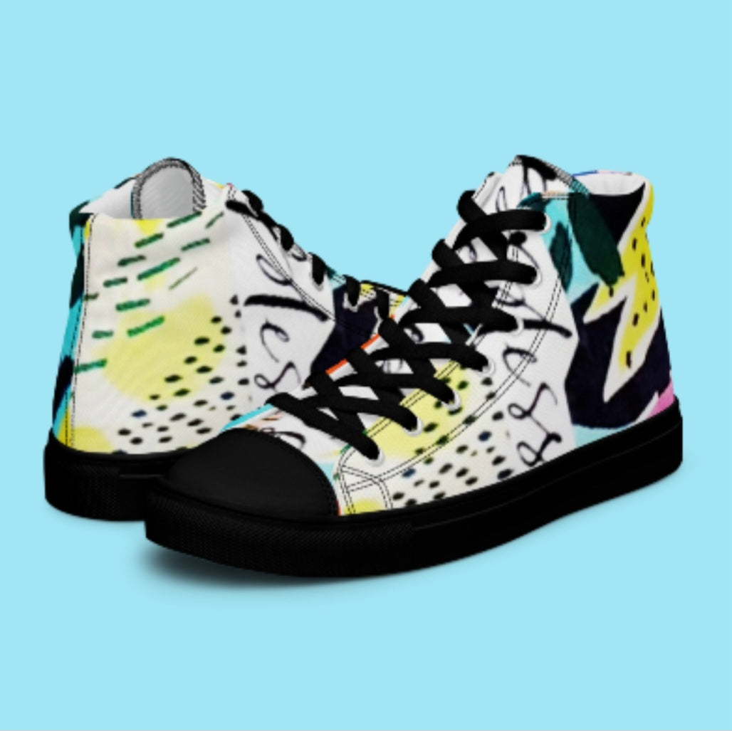 "BLESSED IS SHE" Women’s High Top Canvas Shoe - Version 2