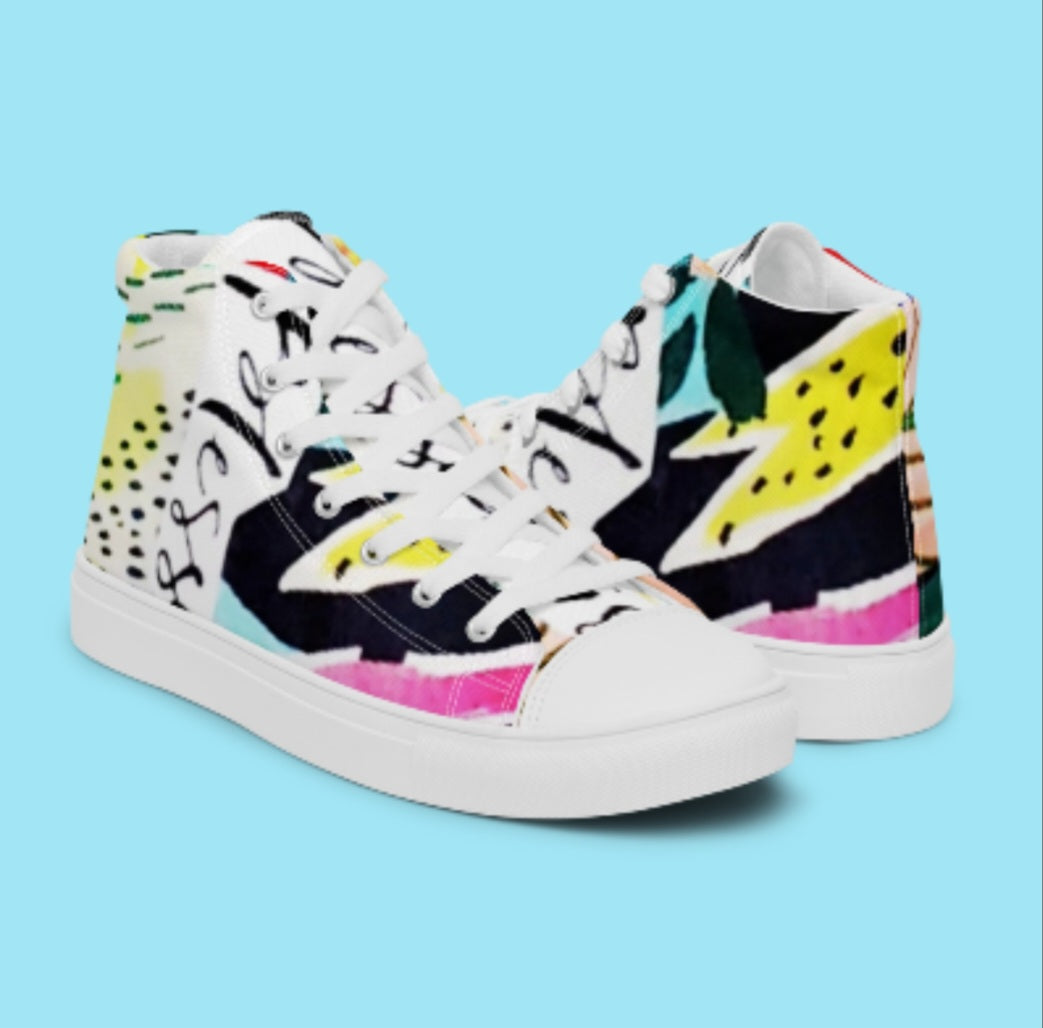 "BLESSED IS SHE" Women’s High Top Canvas Shoe - Version 2