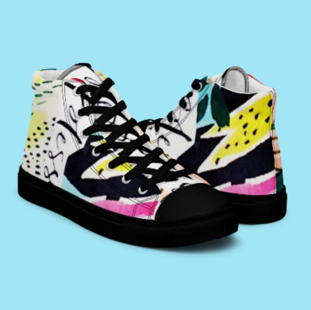 "BLESSED IS SHE" Women’s High Top Canvas Shoe - Version 2