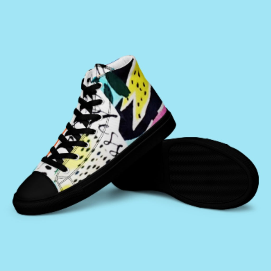 "BLESSED IS SHE" Women’s High Top Canvas Shoe - Version 2