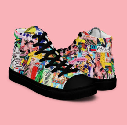 "FULL VISION" Women’s High Top Canvas Shoe -Vision Board Print