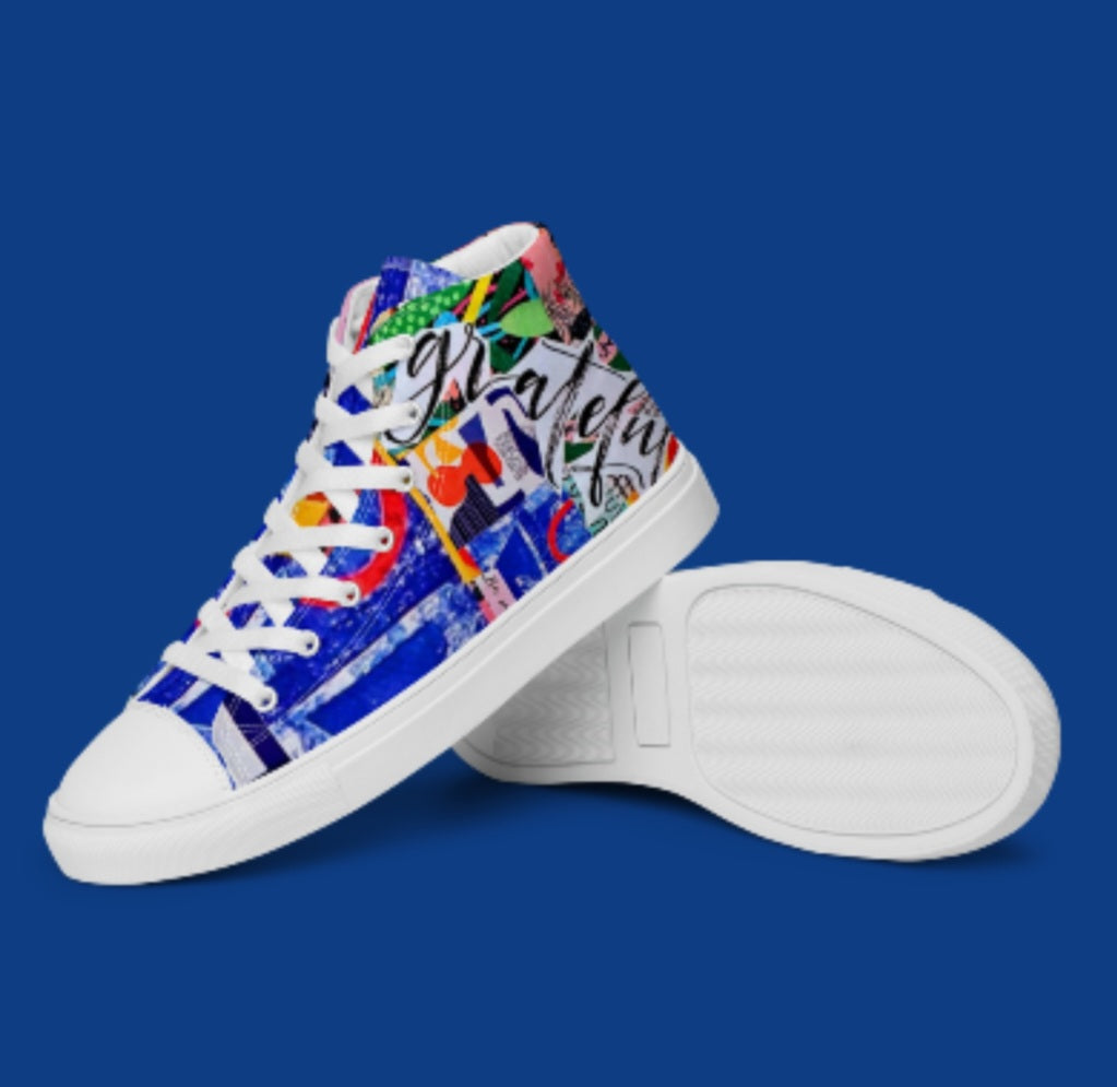 "GRATEFUL" Women’s High Top Canvas Shoe