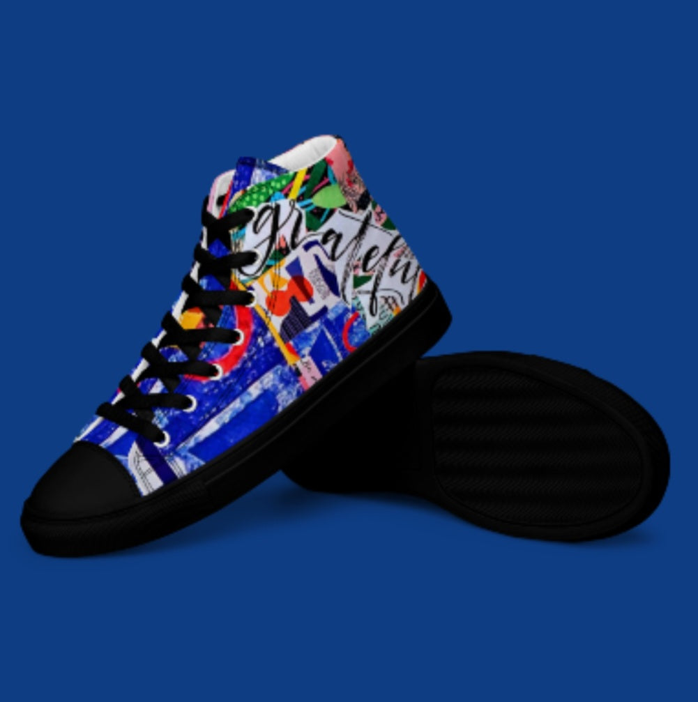 "GRATEFUL" Women’s High Top Canvas Shoe