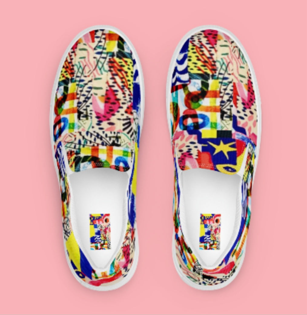 "ABSTRACT - STAR POWER" Women’s Slip-On Canvas Shoe