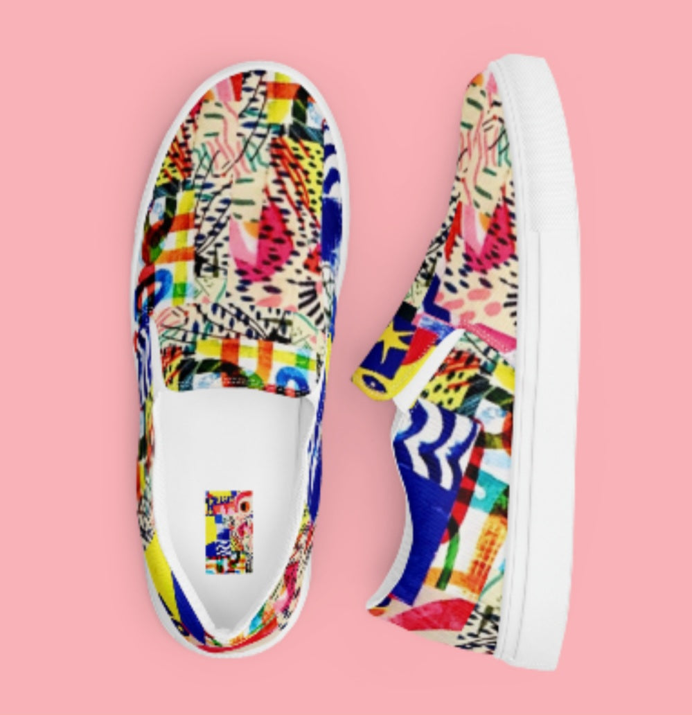 "ABSTRACT - STAR POWER" Women’s Slip-On Canvas Shoe