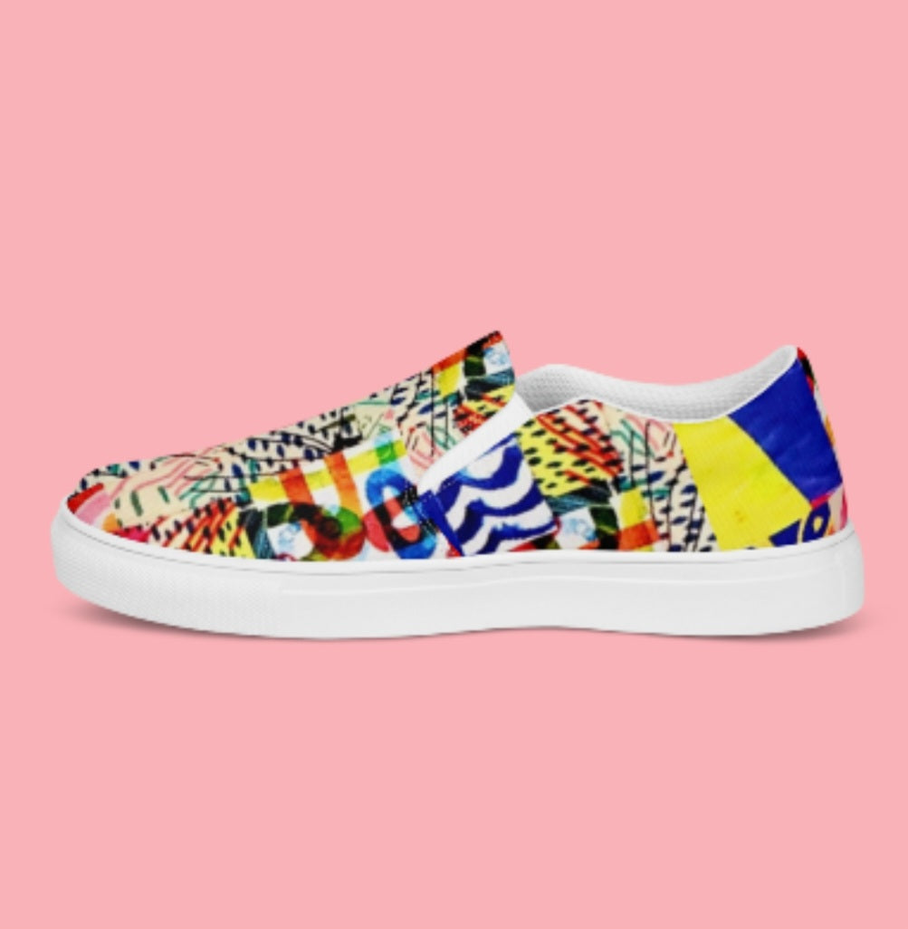 "ABSTRACT - STAR POWER" Women’s Slip-On Canvas Shoe