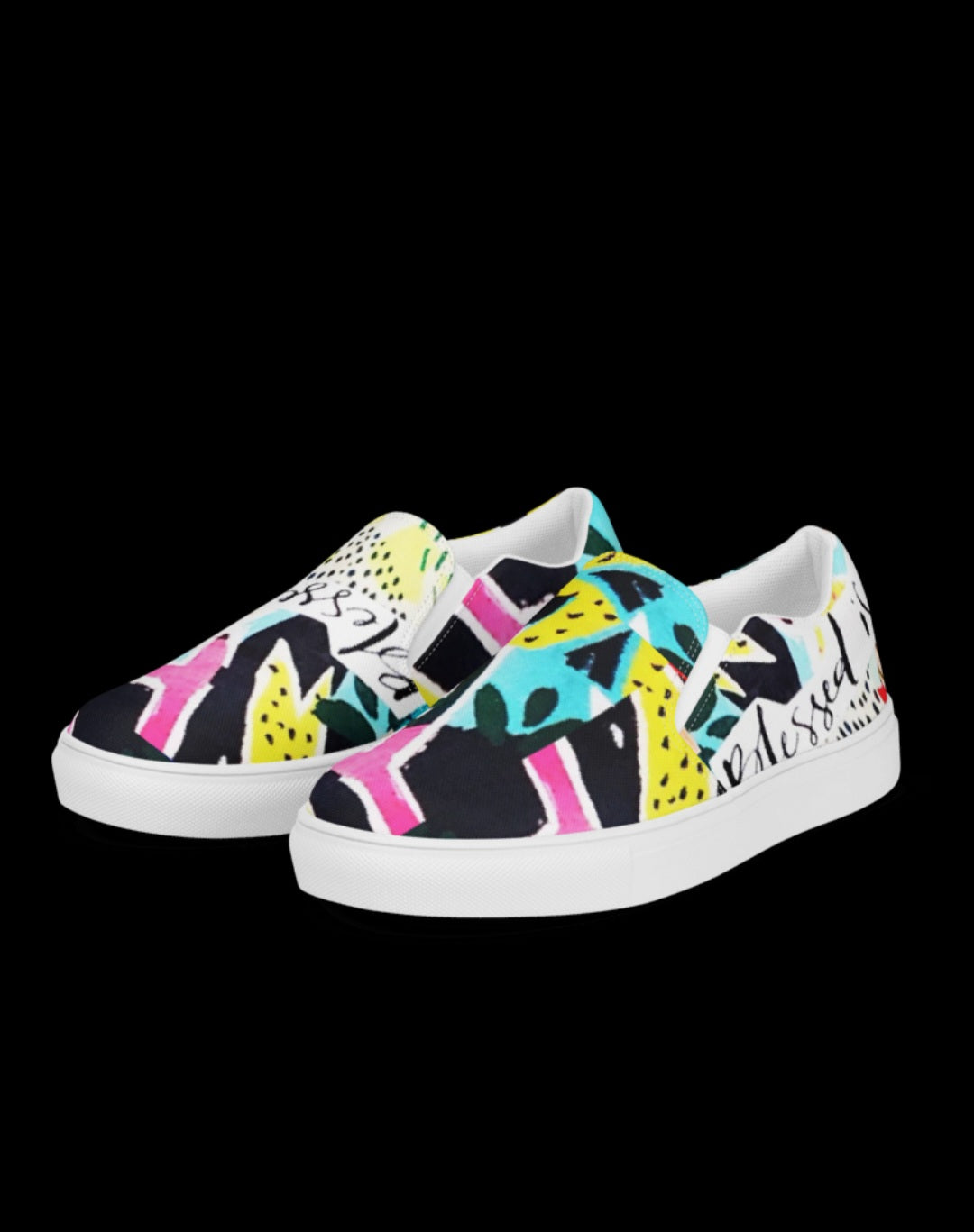 "BLESSED IS SHE" Women’s Slip-On Canvas Shoe - Version 2