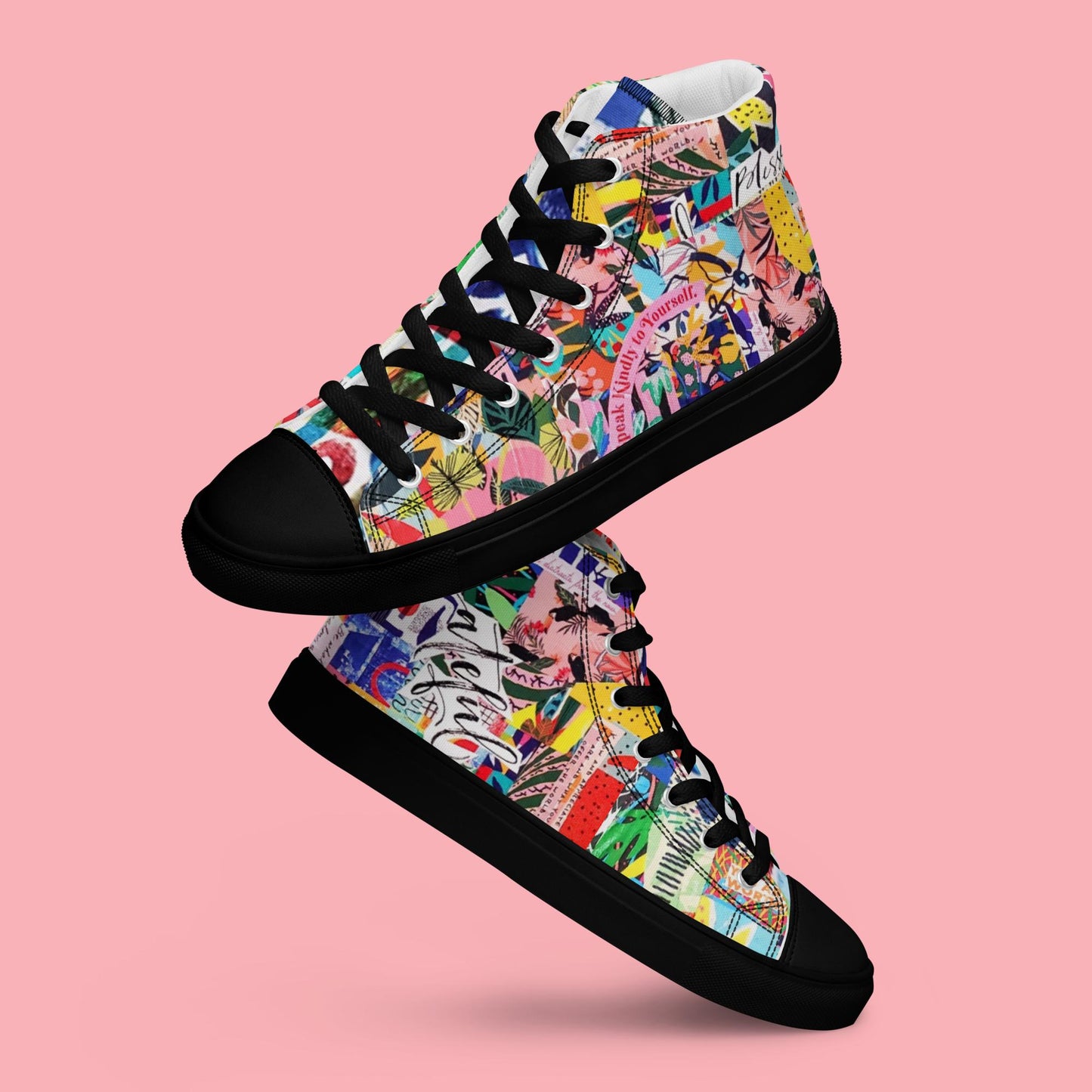 "FULL VISION" Women’s High Top Canvas Shoe -Vision Board Print