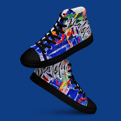 "GRATEFUL" Women’s High Top Canvas Shoe