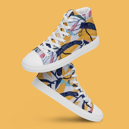 "ABSTRACT - HARVEST GOLD" Women’s High Top Canvas Shoe