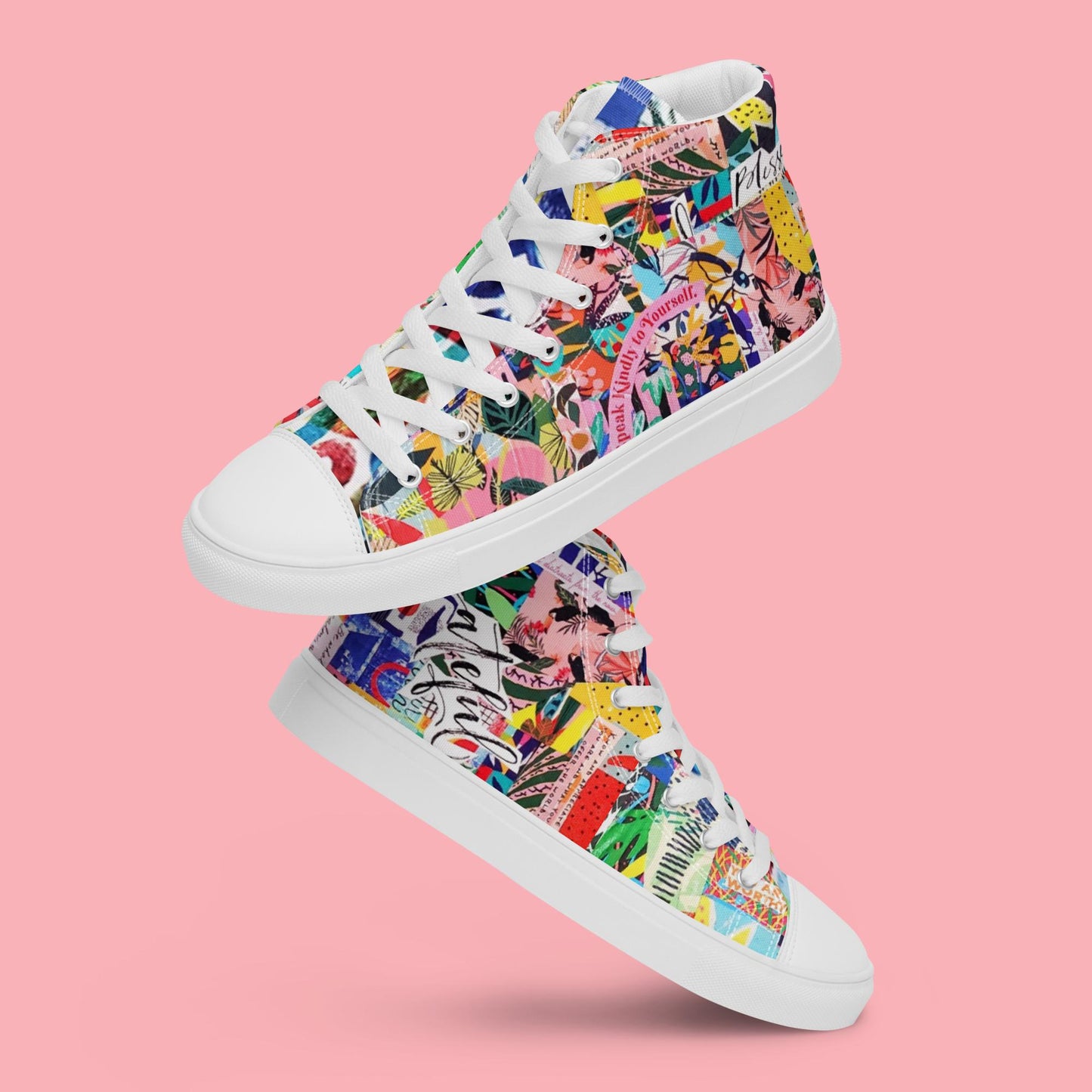 "FULL VISION" Women’s High Top Canvas Shoe -Vision Board Print