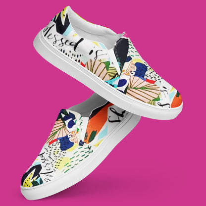 "BLESSED IS SHE" Women’s Slip-On Canvas Shoes - Version 3